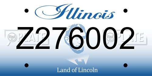 Z276002 Illinois License Plate