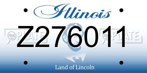 Z276011 Illinois License Plate