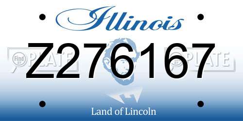 Z276167 Illinois License Plate