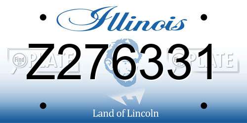 Z276331 Illinois License Plate