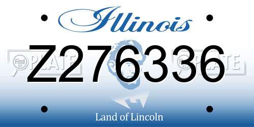 Z276336 Illinois License Plate
