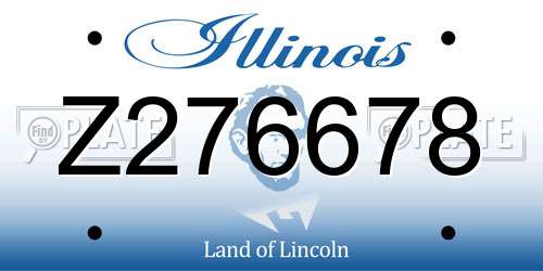 Z276678 Illinois License Plate