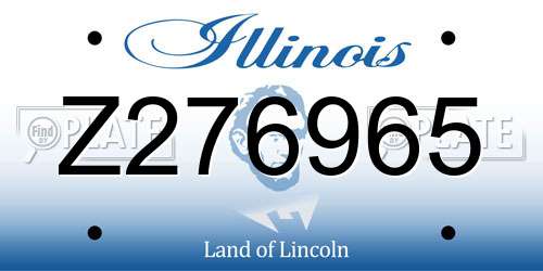 Z276965 Illinois License Plate