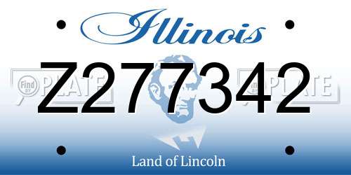 Z277342 Illinois License Plate