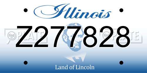 Z277828 Illinois License Plate