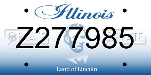 Z277985 Illinois License Plate