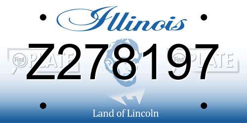 Z278197 Illinois License Plate