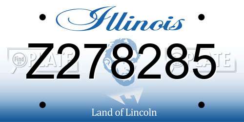 Z278285 Illinois License Plate
