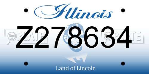 Z278634 Illinois License Plate