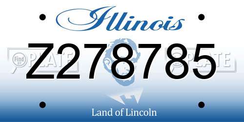 Z278785 Illinois License Plate