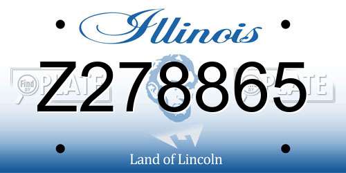 Z278865 Illinois License Plate