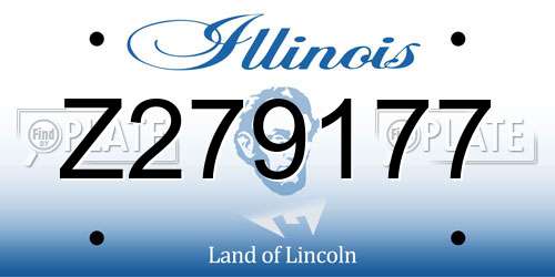 Z279177 Illinois License Plate