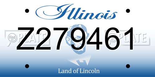 Z279461 Illinois License Plate