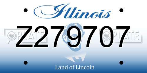 Z279707 Illinois License Plate
