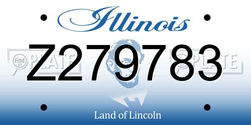 Z279783 Illinois License Plate