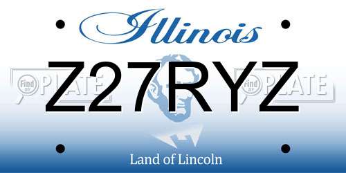Z27RYZ Illinois License Plate