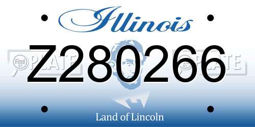 Z280266 Illinois License Plate