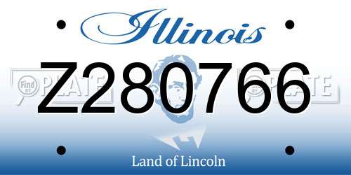 Z280766 Illinois License Plate