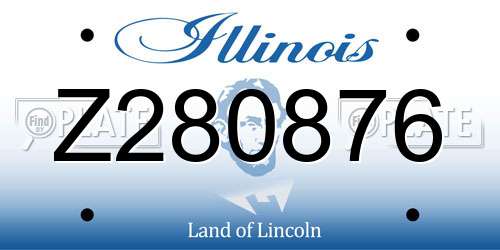 Z280876 Illinois License Plate