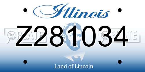 Z281034 Illinois License Plate