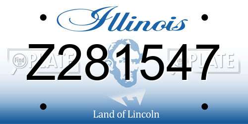 Z281547 Illinois License Plate