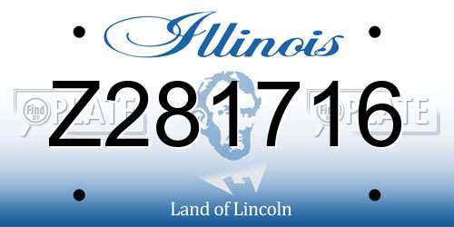 Z281716 Illinois License Plate