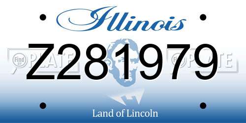 Z281979 Illinois License Plate
