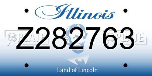 Z282763 Illinois License Plate