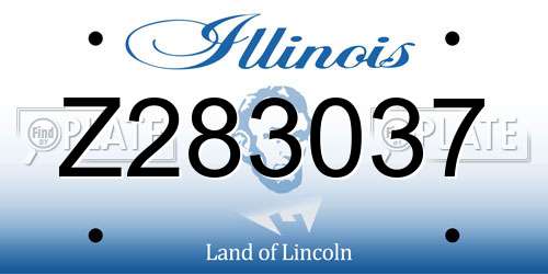 Z283037 Illinois License Plate