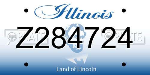 Z284724 Illinois License Plate