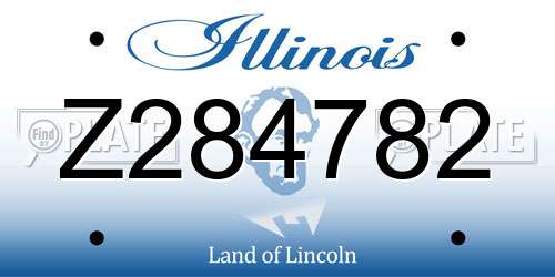 Z284782 Illinois License Plate