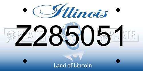 Z285051 Illinois License Plate