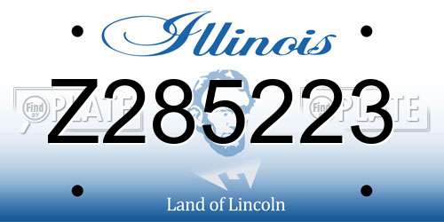 Z285223 Illinois License Plate