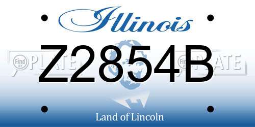 Z2854B Illinois License Plate