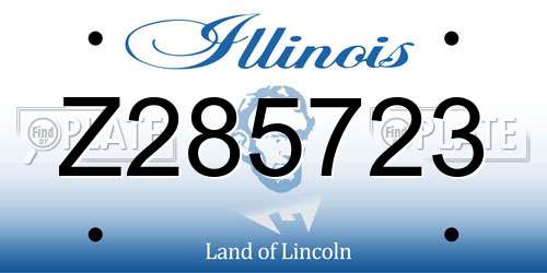 Z285723 Illinois License Plate