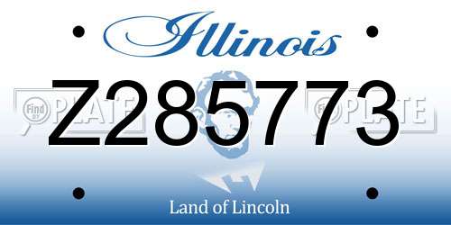 Z285773 Illinois License Plate