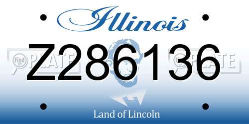 Z286136 Illinois License Plate