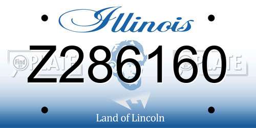 Z286160 Illinois License Plate