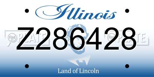 Z286428 Illinois License Plate