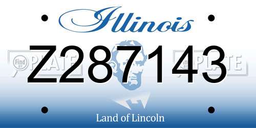 Z287143 Illinois License Plate