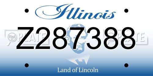 Z287388 Illinois License Plate
