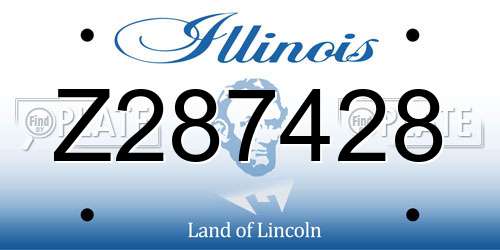 Z287428 Illinois License Plate