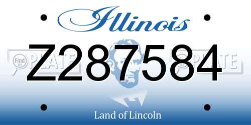 Z287584 Illinois License Plate