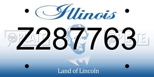 Z287763 Illinois License Plate