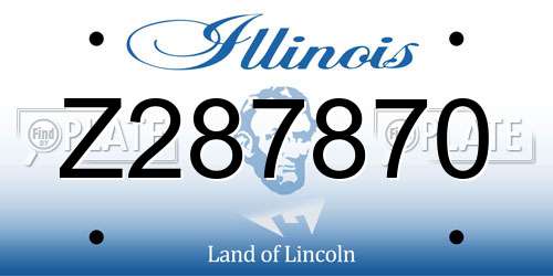 Z287870 Illinois License Plate