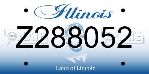 Z288052 Illinois License Plate