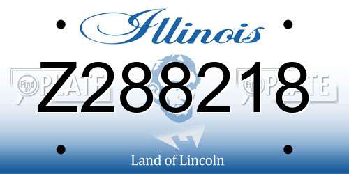 Z288218 Illinois License Plate