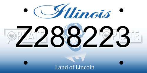 Z288223 Illinois License Plate