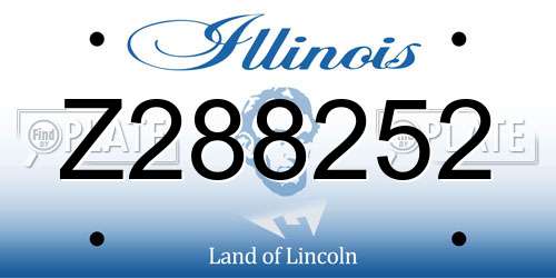 Z288252 Illinois License Plate