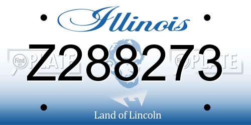 Z288273 Illinois License Plate